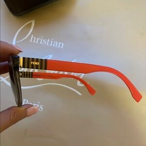 Fendi sunglasses grey lenses, orange/red, with stripes
